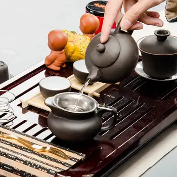 Yixing Zisha Tējkanna Tējas paplāti, Roku darbs Kung Fu Tējas Komplekts Tējkannas, Keramikas Ķīniešu Keramikas Māla Tējkanna Dāvanu Drošs Iepakojums,