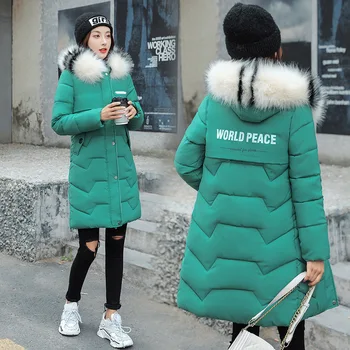 Ziemas apģērbu jaka sievietēm jaunu korejiešu plus lieluma sieviešu vidū-garums uz leju kokvilnas jaka sieviešu slim polsterēta jaka