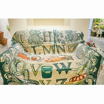 Ziemeļvalstu pastorālo Vintage segu divpusējs kokvilnas adīšanas sienas gobelēns dīvāns dvieļu gulta segtu filcs paklāju lauku mājas dekori