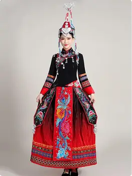 Ķīnas Tautas Deju kleitu Viņa etniskās grupas Sievietēm