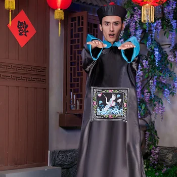 Ķīnas Vampīru Jiang shi apģērbu Halloween Šausmu Lomu spēlē Cosplay Zombiju Spoku Grūts, Kostīmu Karavīri No Qing Dynasty