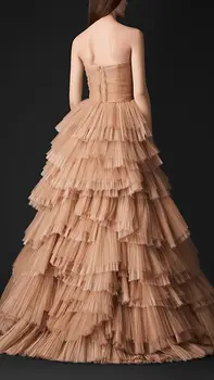 Šampanietis Ielocēm Daudzpakāpju Balles Kleitas, 2021 Strapless Oficiāla Vakara Puse Kleita vestidos de gala
