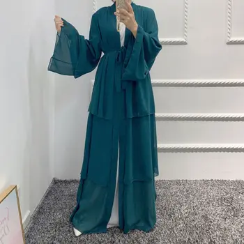 Šifona Abaya Dubaija Turcija Musulmaņu Kleita, Hijab Kimono Femme Musulmane Islāmu Abayas Sieviešu Jaciņa Caftan Marokens Kaftan Drēbes